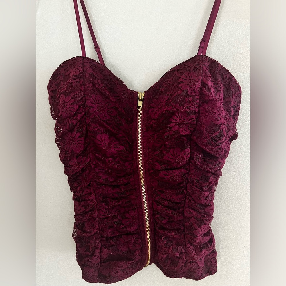 Gothic Maroon Lace Tank